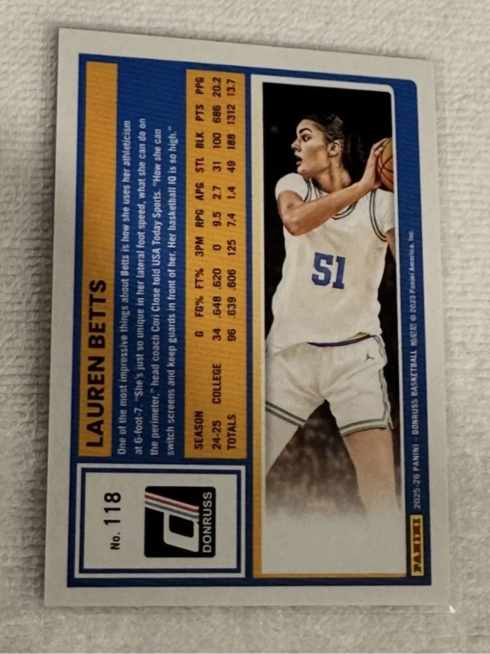 2025-26 Panini Donruss - Optic Lauren Betts #118 UCLA WNBA Red /125